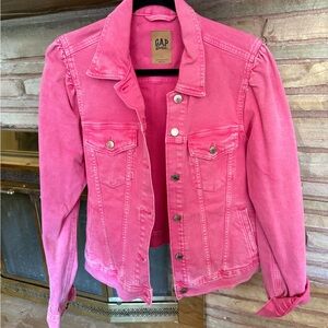 GAP BARBIE Women's Vibrant Pink Jean Jacket